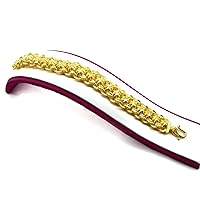 Gorgeous Pikun Flower Bangle Bracelet 23k 24k Gold Plated Thai Baht Yellow Gold Plated Filled 7 Inch Jewelry Women