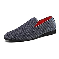 Mens Luxury Plain Toe Glitter Slip On Loafers Party Dancing Shoes