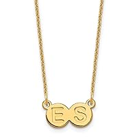 Jewels By Lux 10K Gold 2 Letter Bubble Cable Chain Necklace (Length 18 in Width 11.94 mm)