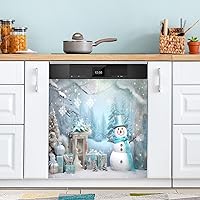Christmas Winter Snowman Hat Dishwasher Magnet Cover Dishwasher Covers for The Front Magnetic Dishwasher Cover Panel Magnetic Refrigerator Cover for Home Kitchen Farmhouse Decor - 23 X 26 in