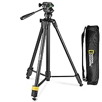 National Geographic Photo Tripod Kit with Monopod, Carrying Bag, 3-Way Head, Quick Release, 3-Section Legs Lever Locks, Geared Centre Column, Load up 3 kg, Aluminium, NGHP004 [Amazon Exclusive]