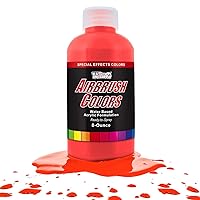U.S. Art Supply 8-Ounce Special Effects Neon Red Airbrush Paint