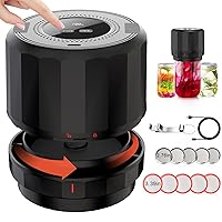 Mason Jar Vacuum Sealer - Electric Mason Jar Sealer Vacuum Sealing Kit, Vacuum Sealer for Mason Canning Jars with Can Opener, Regular and Wide Mouth Mason Jar Lids (Black)