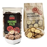VIGOROUS MOUNTAINS Dried Shiitake Mushrooms, Different Type Whole Dried Shiitake Mushrooms for Cooking, 4oz & 3.53oz