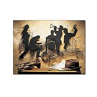 LBUCOS Jazz Quintet Metal Wall Art Cool Rock Music Style Wall Art Poster Wall Decor Canvas Painting Posters And Prints Wall Art Pictures for Living Room Bedroom Decor 16x20inch(40x51cm) Frame-style-3