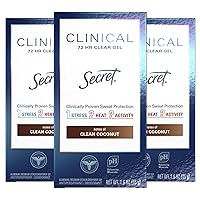 Clinical Clear Gel Antiperspirant and Deodorant for Women Coconut 1.6oz (Pack of 3)