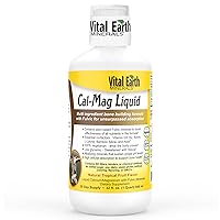 Vital Earth Minerals Cal-Mag Liquid – Calcium Magnesium Supplement with Vitamin D3, K2, Boron, and Fulvic Acid for Faster Absorption, 32 Oz + 1 Oz Cup