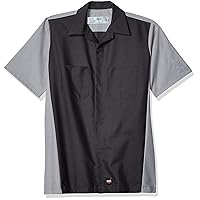 Red Kap Short Sleeve Automotive Crew Shirt Long Sizes 3XLT Charcoal/ Grey