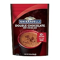 GHIRARDELLI Double Chocolate Premium Hot Cocoa Mix, 10.5 oz Bag (6 bags)