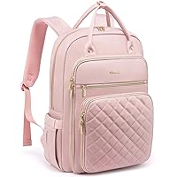 LOVEVOOK 15.6 Inch Laptop Backpack for Women Teacher Nurse Pink