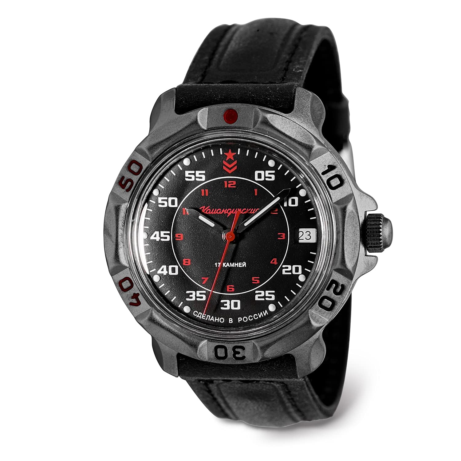 VOSTOK | Komandirskie Military Commander Mechanical 40mm Wrist Watch | Model 172 | WR 200m | Black Dial Mechanical Watch | Luminous dots