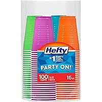 Everyday 16 oz Disposable Party Cup, 101 Count (Pack of 1), Assorted Bright