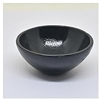 Reiki Natural Handmade Black Obsidian Bowl with Selenite Cube Curved Feng Shui Bowl Spiritual Crystals Healing Crystals Energy Gemstone Generator Home Decor Office - 2 inches