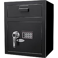 AX11930 Large 1.10 Cubic Ft Digital Multi-User Keypad Security Business Depository Drop Safe with Front Load Drop Box for Money, Cash, and Mail, 100 Count