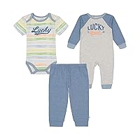 Lucky Brand Baby Boys 3 Pieces Bodysuit Pant Set