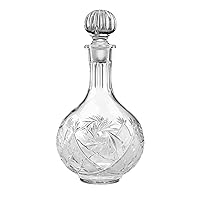 GIFTS PLAZA 16-Oz Hand Made Vintage Russian Crystal Decanter, Liquor Carafe
