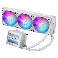 ASUS ROG Ryujin III 360 ARGB WHT All-in-one Liquid CPU Cooler with 360mm Radiator. Asetek 8th gen Pump, 3X Magnetic 120mm ARGB Fans (Daisy Chain Design), 3.5” LCD Display. , WHITE