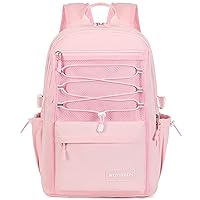 Laptop Backpack for Women Girls 15.6 Inch Mesh School Bag, Unisex Student Bookbag Waterproof Backpack for College Work Travel,Pink Backpack