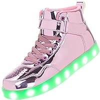 APTESOL Unisex LED Shoes High Top Light Up Sneakers for Women Men