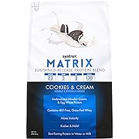 Nutrition Matrix Protein Powder, Sustained-Release Protein Blend, Real Cookie Pieces, Cookies & Cream, 2 lbs
