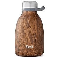 S'well Stainless Steel Roamer Bottle, 40oz, Teakwood, Triple Layered Vacuum Insulated Containers Keeps Drinks Cold for 48 Hours and Hot for 16, BPA Free