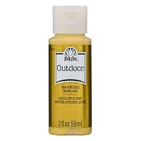 FolkArt Outdoor Acrylic Paint in Assorted Colors (2 Ounce), 1654 Metallic Pure Gold