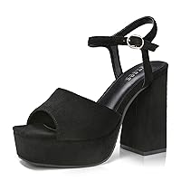 rsxses Platform Heels For Women Chunky High Heel Dress Sandals Strappy Open Toe Ankle Strap Sexy Prom Wedding Evening Party Pumps Shoes
