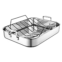 Le Creuset Stainless Steel Roasting Pan with Nonstick Rack, 16.25