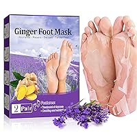 Exfoliating Foot Mask 2 Pack - Peel off Dead Skin & Calluses and Removes & Repairs Rough Heels Foot Peel Mask, Smooth Touch Feet & Baby Soft with Lavender for Men and Women