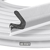 Kerf Weather Stripping Door Seal for Large Gap and Easy Installation (40 Feet, White)