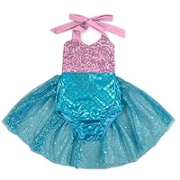 Mermaid Baby Girl One Piece Swimsuits with Tutu Dress