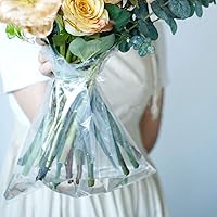 BBJ WRAPS Clear Plastic Florist supplies Water Retainer Bag for Flower Bouquet Wrapping, 12x12Inch, 100 Pcs