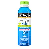 Neutrogena Wet Skin Kids Sunscreen Spray, Water-Resistant and Oil-Free, Broad Spectrum SPF 70+, 5 oz