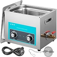 Mophorn 15L Ultrasonic Cleaner 304 Stainless Steel Professional Knob Control Ultrasonic Cleaners with HeaterTimer for Jewelry Watch Glasses Circuit Board Dentures Small Parts Dental Instrument