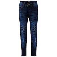 A2Z Kids Boys Stretchy Jeans Pants Designer's Dark Blue Ripped Denim Skinny Trousers