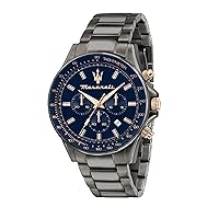 Maserati Men's Sfida Collection Stainless Steel Grey PVD Watch with Stainless Steel Bracelet - R8873640001, gray, Bracelet
