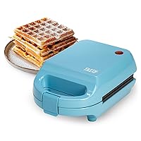 Mini Nonstick Waffle Maker, Perfect for Individual Waffles, Hash Browns, Brownies and more, Quick Results, Easy Clean Up, 600W, Blue