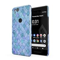BURGA Phone Case Compatible with Google Pixel 2 - Paradise Valley Turquoise Teal Moroccan Tiles Pattern Mosaic Cute Case for Women Thin Design Durable Hard Plastic Protective Case