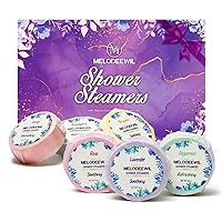 Mother's Day Gifts Shower Steamer Aromatherapy, MELODEEWIL 6pcs Natural Essential Oil Shower Bombs Stress Relief Self Care Gifts for Her, Girls, Men and Women
