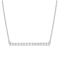 Horizontal Diamond Necklace in 14k Gold (1.05 ctw, G-H color, VS2-SI1 clarity) - Lab Grown Diamond (Made in the USA)