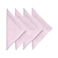 Solino Home Linen Cloth Napkins – 20 x 20 Inch Dinner Napkins Set of 4 – 100% Pure Linen Bubblegum Pink Napkins – Washable Fabric Napkins for Spring, Summer, Indoor, Outdoor – Milan
