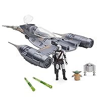 STAR WARS Epic Hero Series The Mandalorian's N-1 Starfighter Ship, 4-Inch Scale Grogu & Mandalorian Action Figures, Toys for Boys & Girls Ages 4+