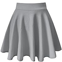 PUKAVT Women's Basic Casual Skirts A-Line Mini Flared Stretchy Skater Party Skirt