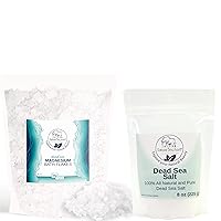 Ultimate Relaxation Bundle: 8oz Dead Sea Magnesium Bath Flakes & 8oz Fine Grain Salt