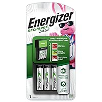 Rechargeable AA and AAA Battery Charger (Recharge Value) with 4 AA NiMH Rechargeable Batteries