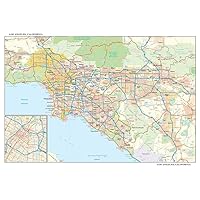 Los Angeles, California Wall Map - 21.75