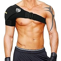 Shoulder Stability Brace with Pressure Pad, Breathable Neoprene Shoulder Support Brace for Torn Rotator Cuff, Dislocated AC Joint, Labrum Tear, Shoulder Pain Relief, Shoulder Compression