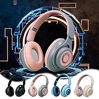 Intelligent Noise Reduction Bluetooth 5.3 Headphones Over Ear - Wireless Active HiFi Stereo Gaming Foldable Headphones with Clear Calls 𝐷𝑒𝑒𝑝 Bass Microphone,for Home Office Travel (Gray)
