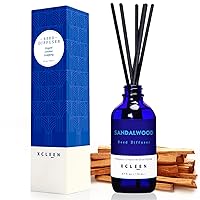 Reed Diffuser, Sandalwood Scented Reed Diffuser Set, Oil Reed Diffuser with 6 Sticks, Home Fragrance Reed Diffuser for Bathroom, Aromatherapy Diffuser for Gift, Christmas Room Decor