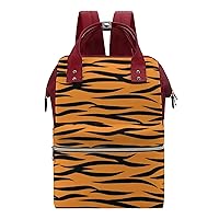 Black and Yellow Tiger Stripes Travel Backpacks Multifunction Mommy Tote Diaper Bag Changing Bags